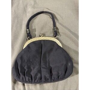 Vintage Purse Handbag Black By Garay Kiss Lock Evening Bag Pocketbook 1940s